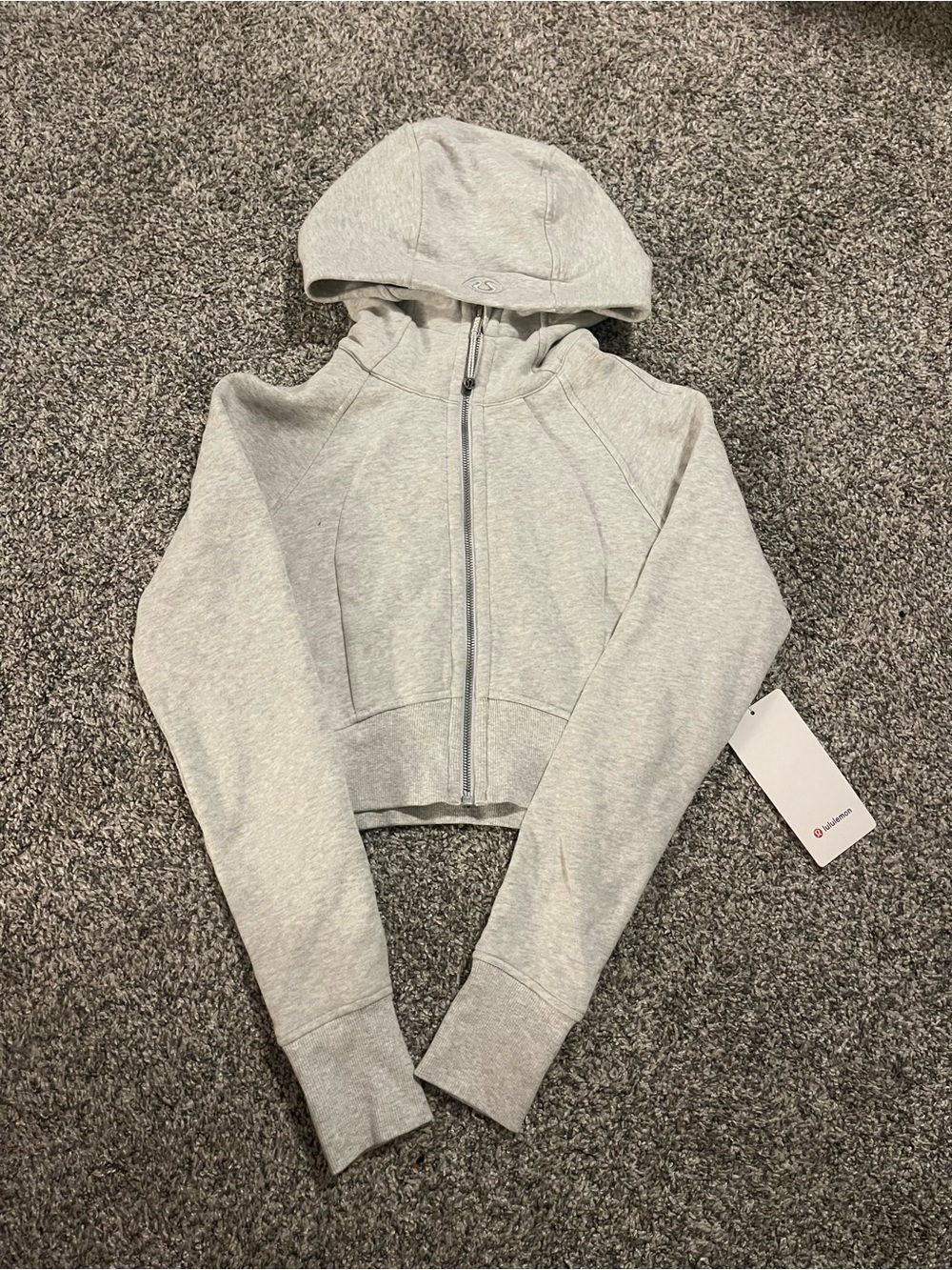 lululemon athletica Light Gray Cropped Full-Zip Hoodie